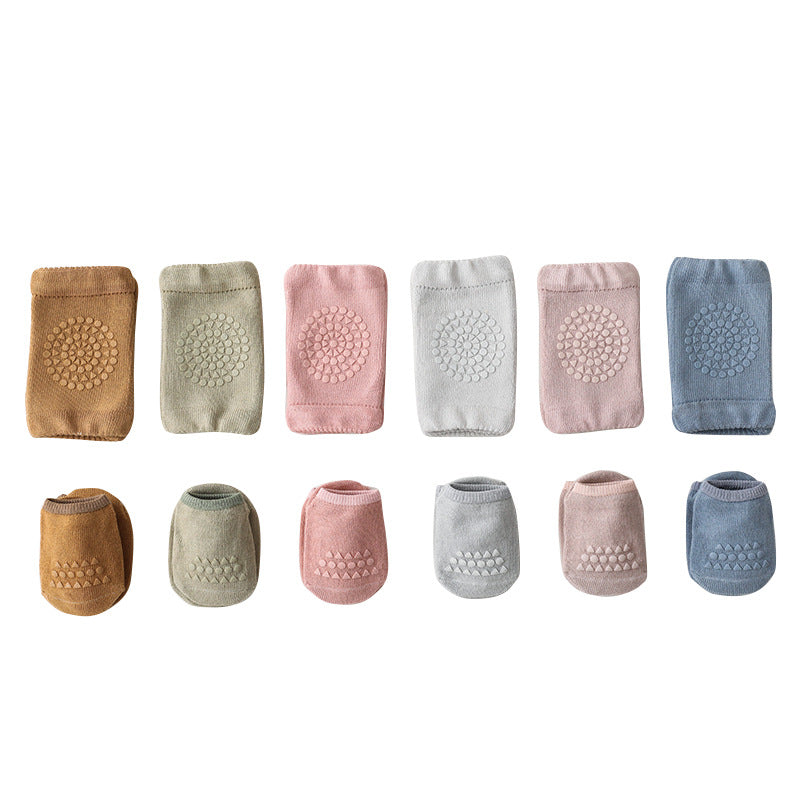Baby Leg Warmers & Knee Pad Socks Set – Cotton Crawling Protector for Newborns & Toddlers (0–3Y)