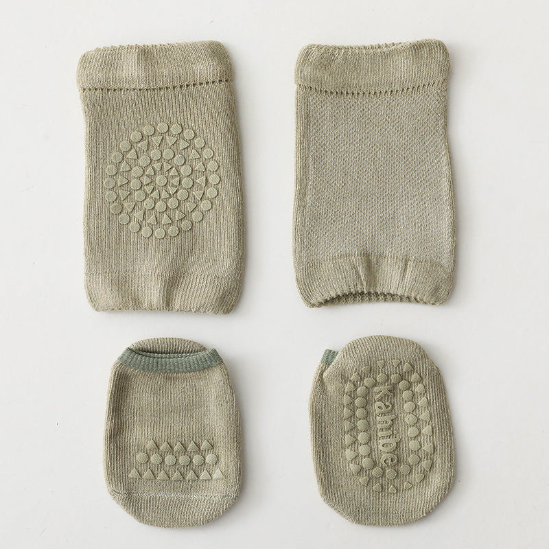 Baby Leg Warmers & Knee Pad Socks Set – Cotton Crawling Protector for Newborns & Toddlers (0–3Y)