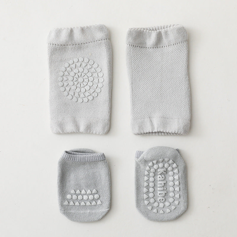 Baby Leg Warmers & Knee Pad Socks Set – Cotton Crawling Protector for Newborns & Toddlers (0–3Y)
