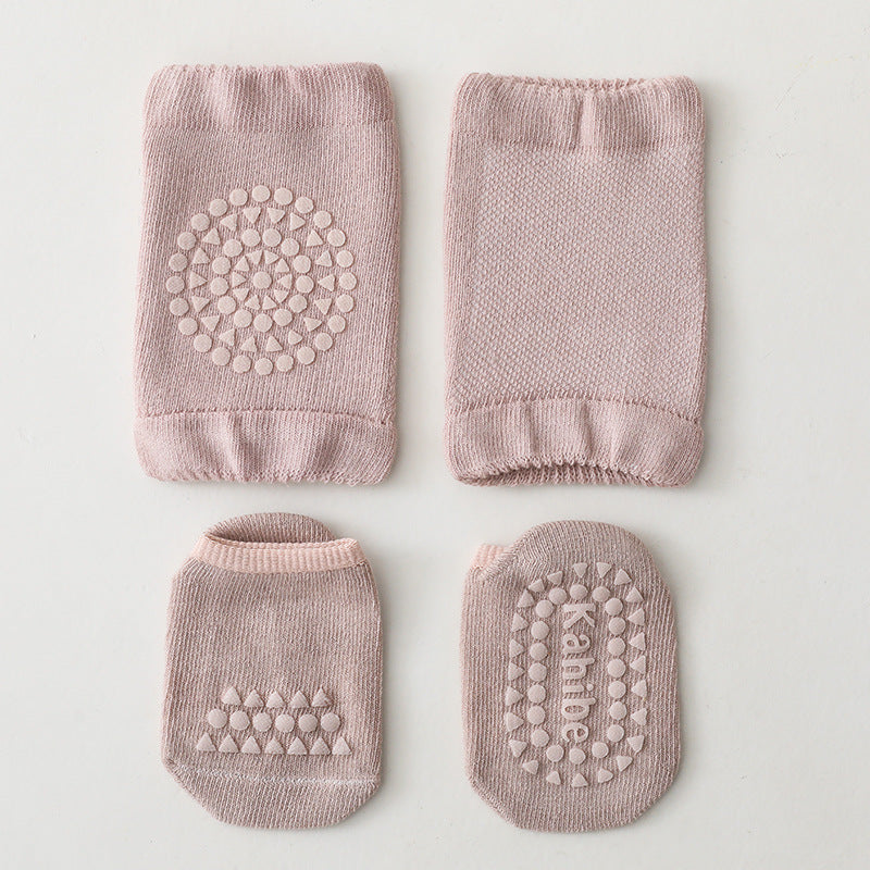 Baby Leg Warmers & Knee Pad Socks Set – Cotton Crawling Protector for Newborns & Toddlers (0–3Y)