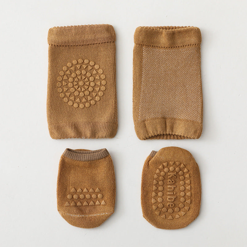 Baby Leg Warmers & Knee Pad Socks Set – Cotton Crawling Protector for Newborns & Toddlers (0–3Y)
