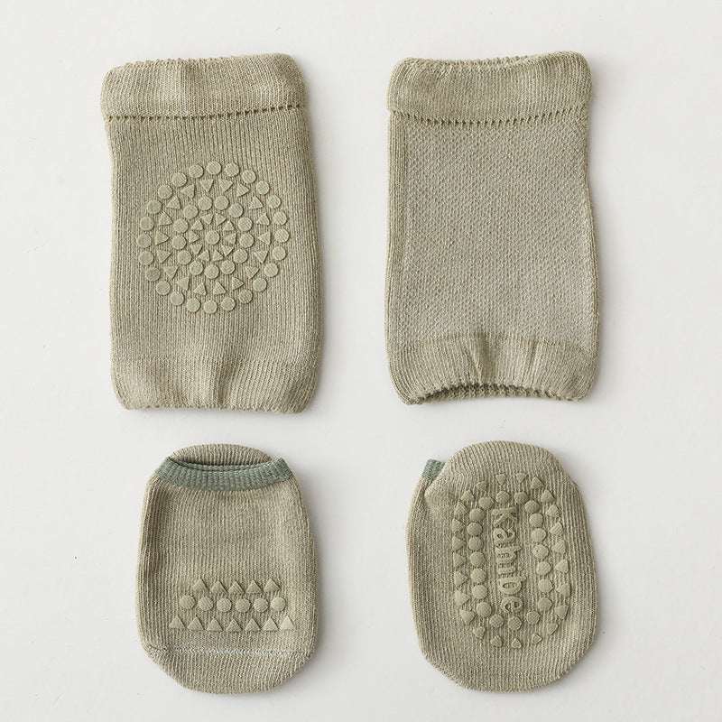 Baby Leg Warmers & Knee Pad Socks Set – Cotton Crawling Protector for Newborns & Toddlers (0–3Y)