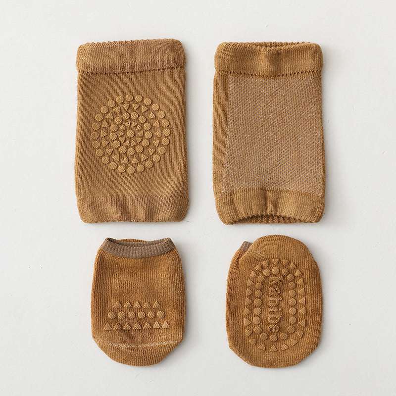 Baby Leg Warmers & Knee Pad Socks Set – Cotton Crawling Protector for Newborns & Toddlers (0–3Y)
